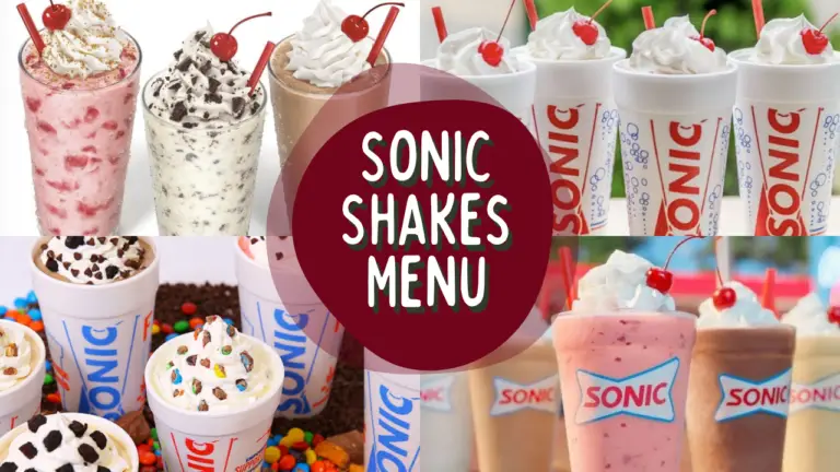 sonic shake menu